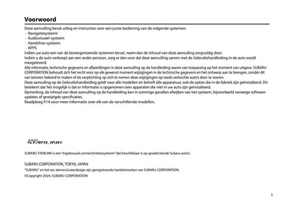 2025 Subaru Forester Infotainment Manual | Dutch