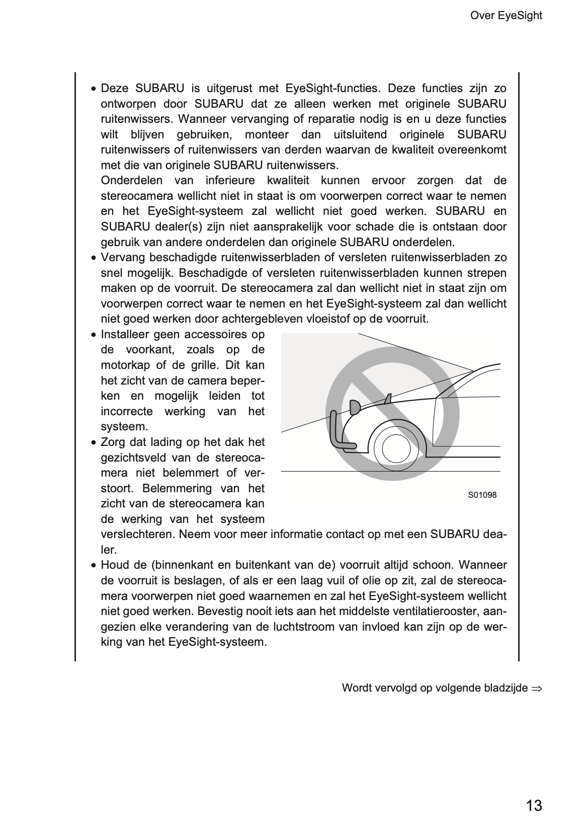 2019 Subaru XV EyeSight Supplement Manual | Dutch