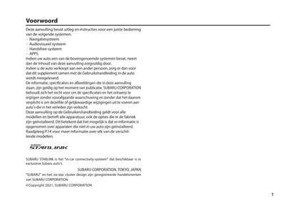 2024 Subaru XV e-BOXER Infotainment Manual | Dutch