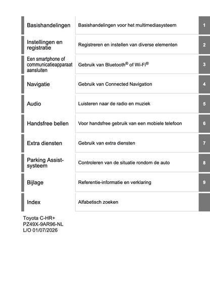 2026 Toyota C-HR+ Navigatie Handleiding | Nederlands