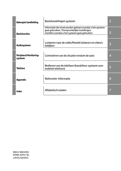2023-2024 Toyota RAV4/RAV4 Hybrid Multi Media Manual | Dutch