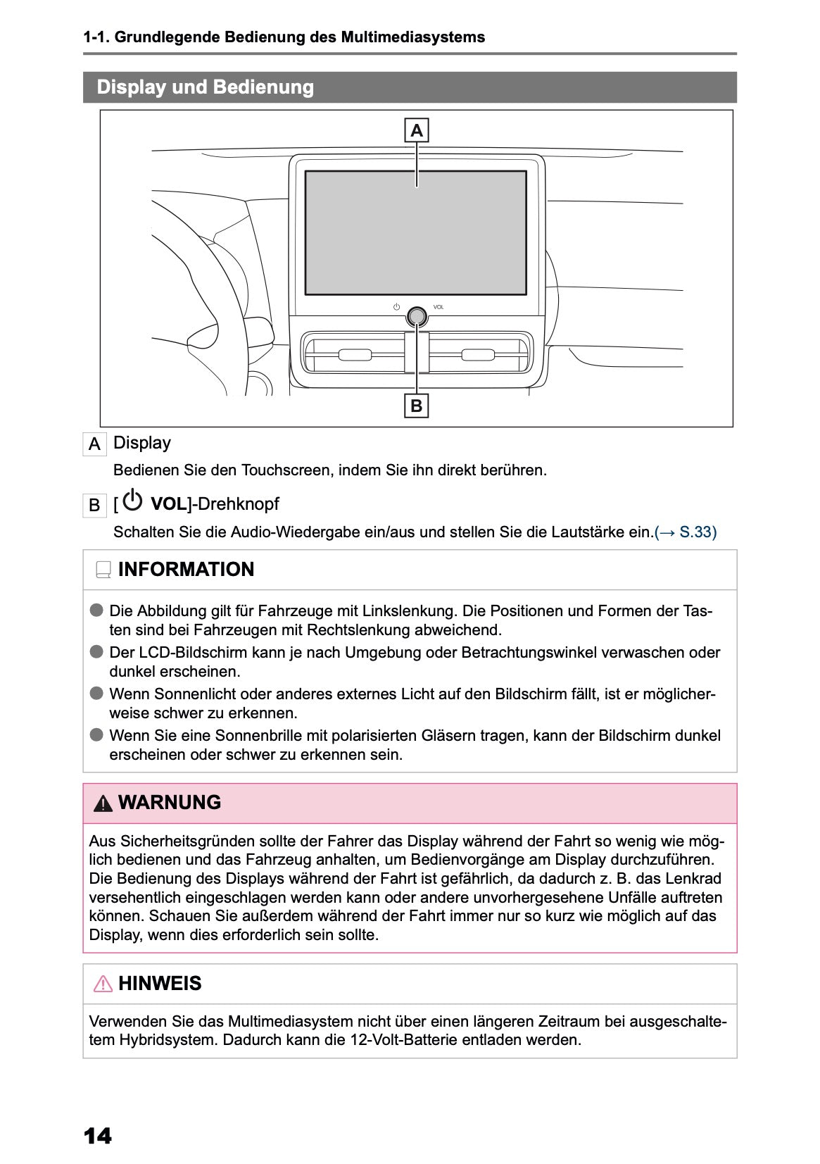 2025 Toyota Yaris Cross Hybrid Navigation Manual | German