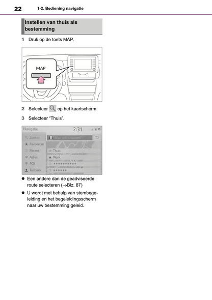 2021-2023 Toyota Yaris Cross/Yaris Cross Hybrid Navigatie Handleiding | Nederlands