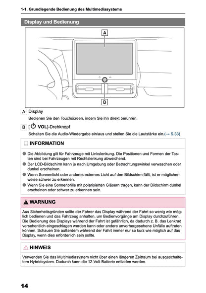2026 Toyota Yaris Hybrid Navigation Manual | German
