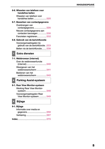 2025-2026 Toyota Yaris Hybrid Navigation Manual | Dutch