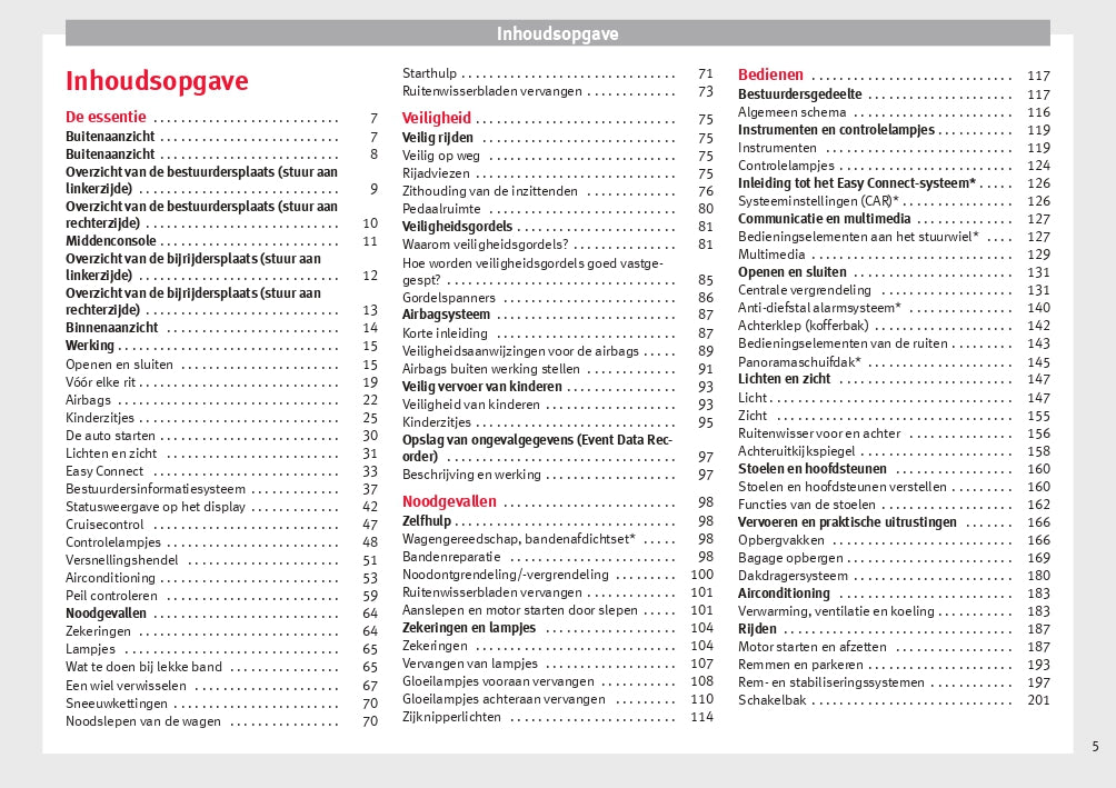 2017 Seat Leon Owner's Manual | Dutch