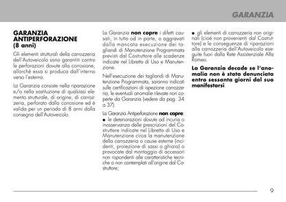2009-2011 Alfa Romeo Maintenance Book | Italian