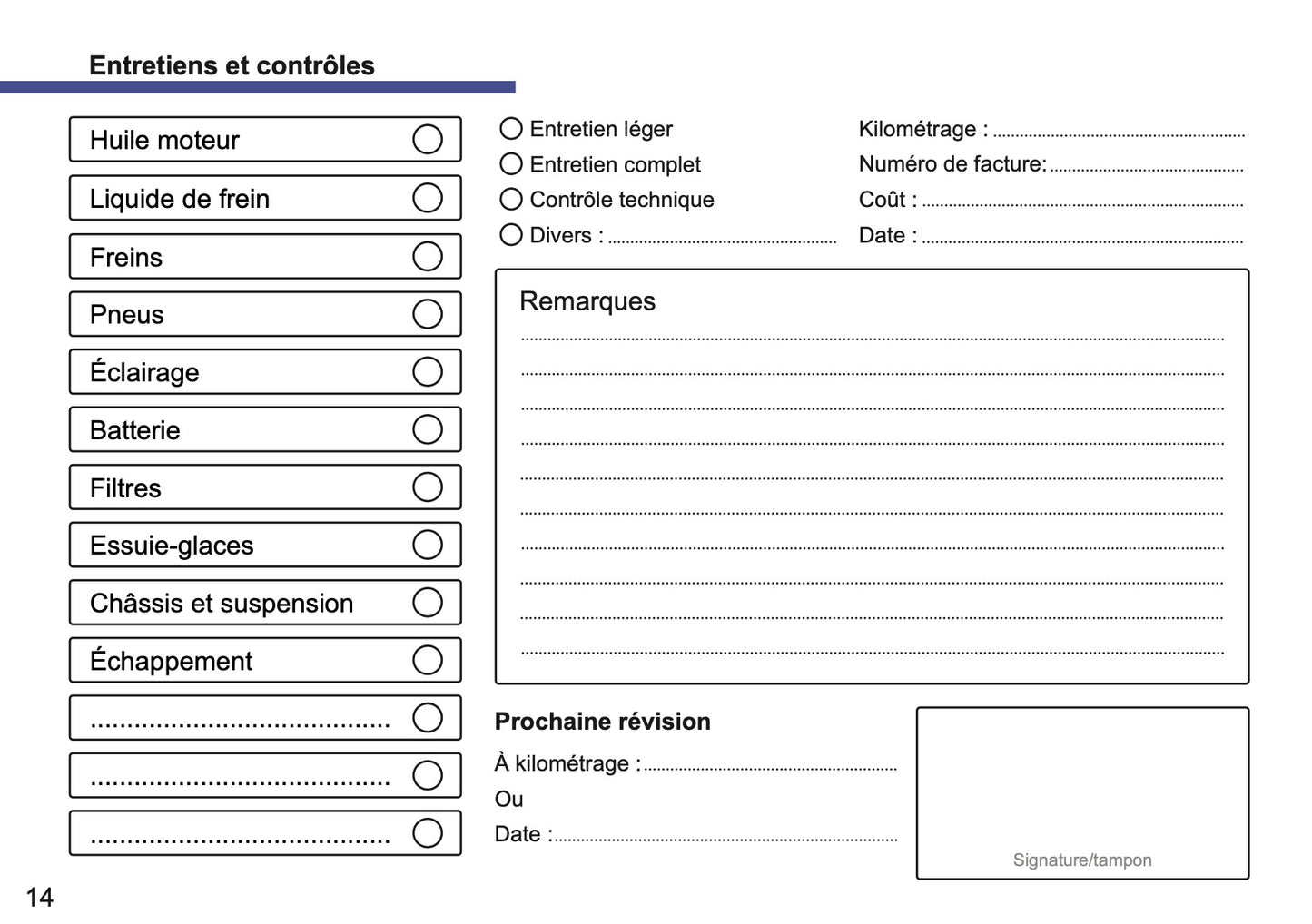 Citroën Maintenance Book | French