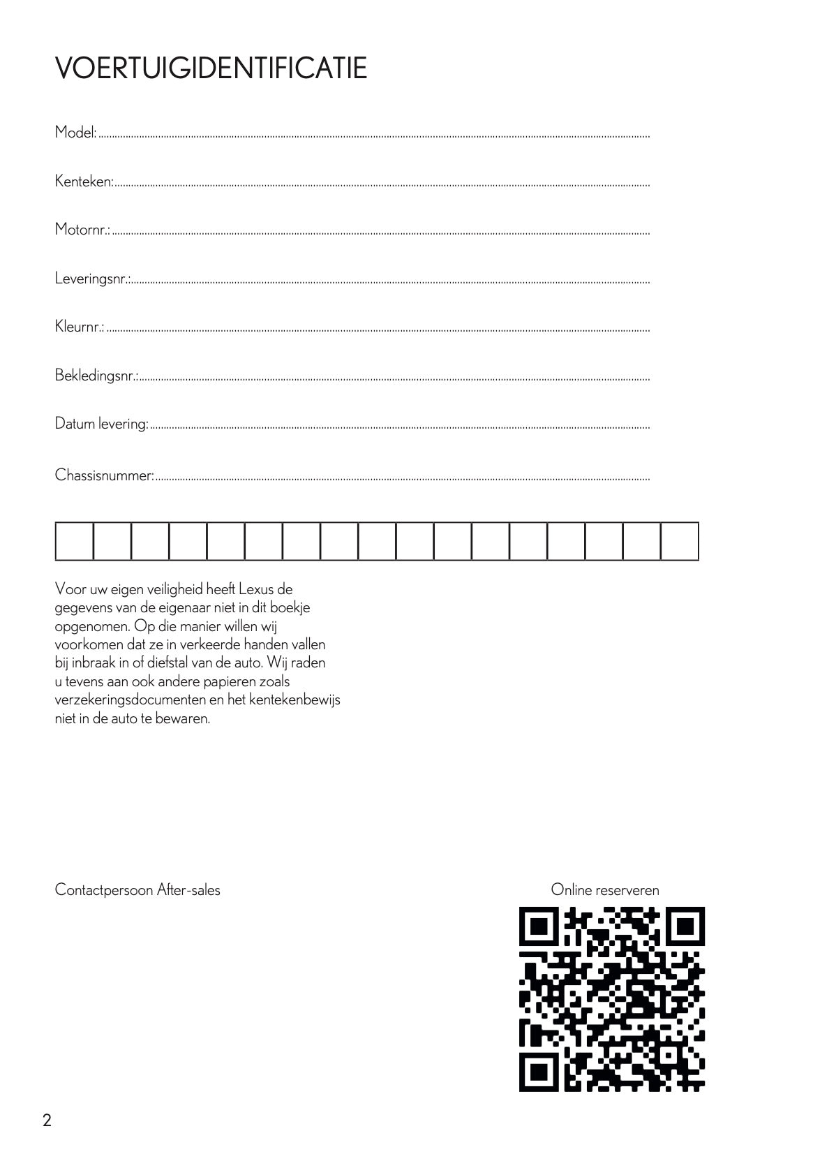 2022 Lexus Maintenance Book | Dutch