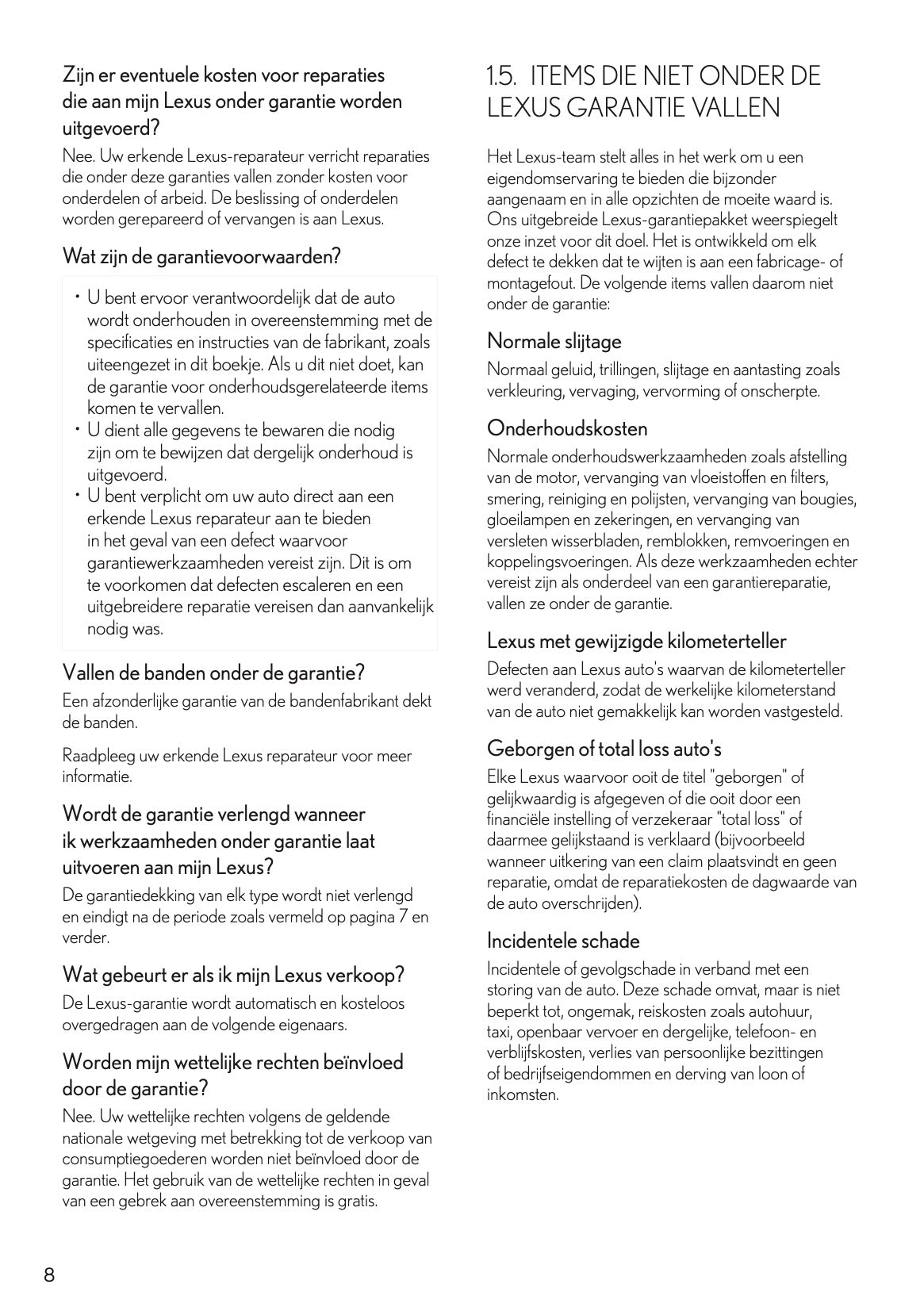 2022 Lexus Maintenance Book | Dutch