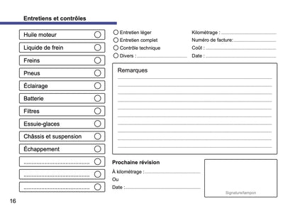 Opel Maintenance Book | French