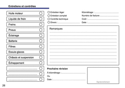 Seat Maintenance Book | French