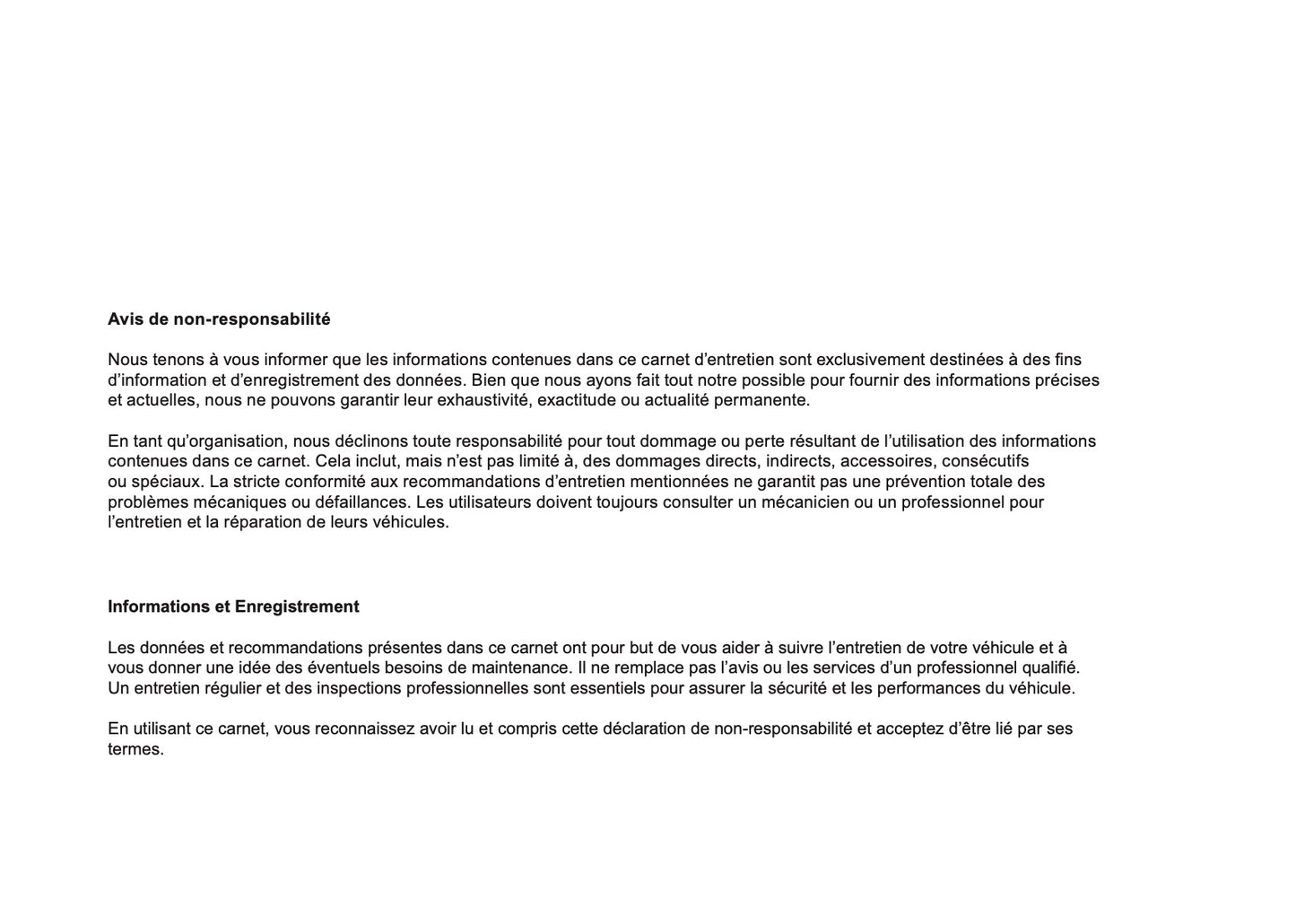 Seat Maintenance Book | French