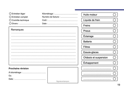 Skoda Maintenance Book | French