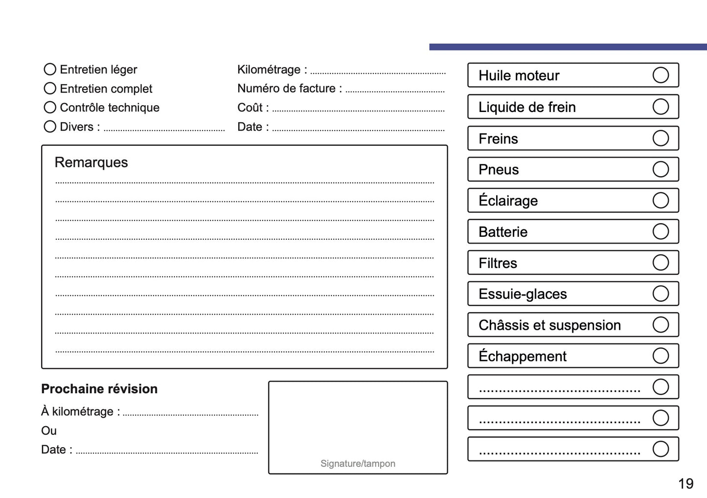 Skoda Maintenance Book | French