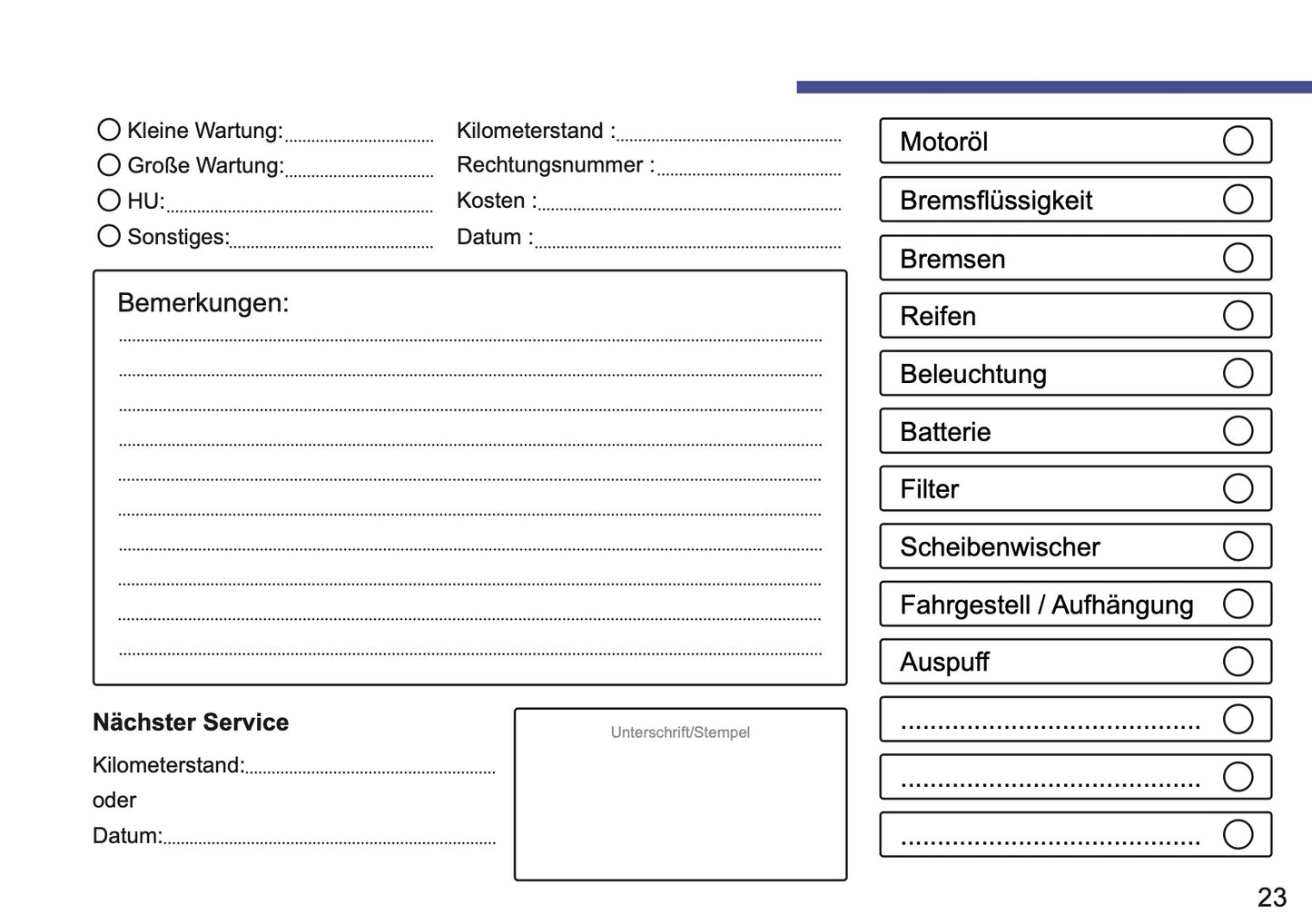 Volvo Maintenance Book | German