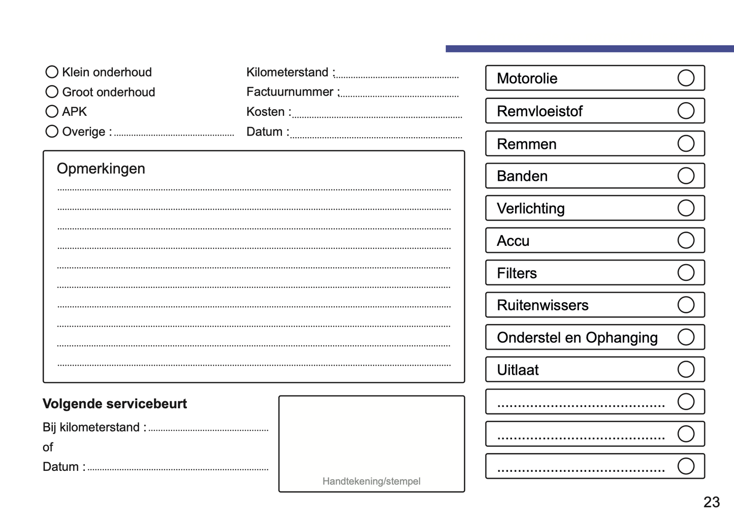 Volvo Maintenance Book | Dutch