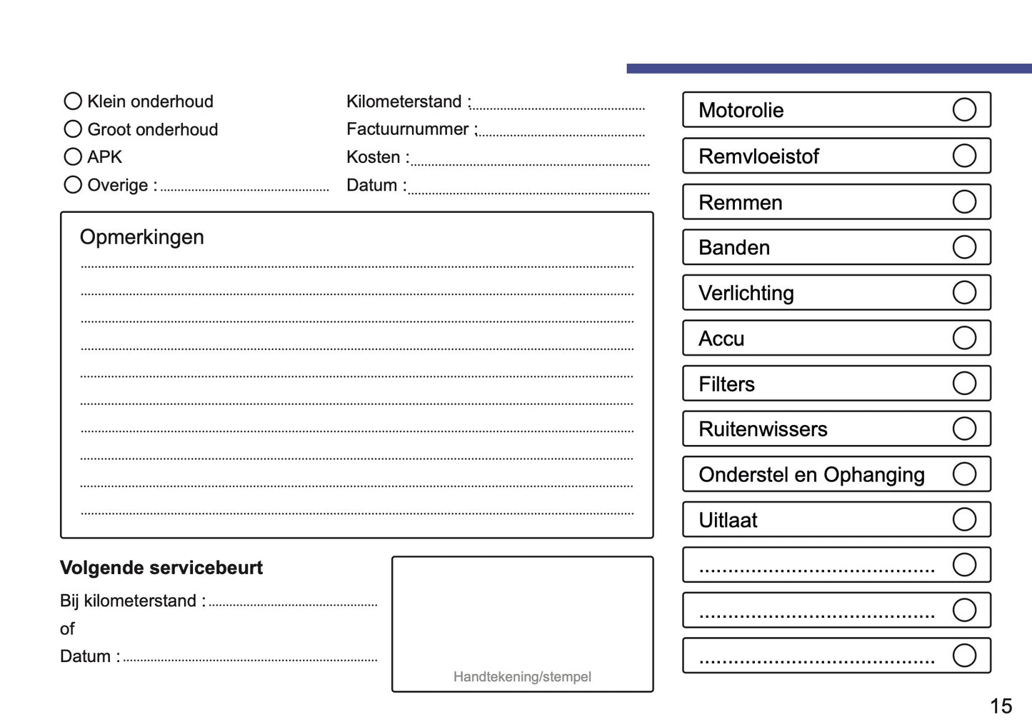 Volkswagen Maintenance Book | Dutch