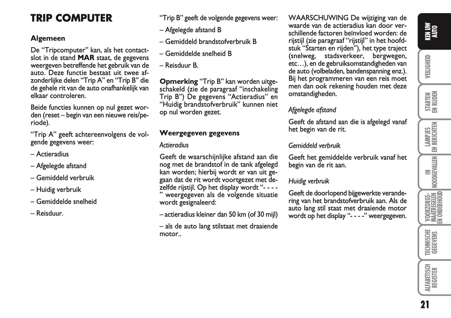 2010-2011 Abarth 500 Owner's Manual | Dutch