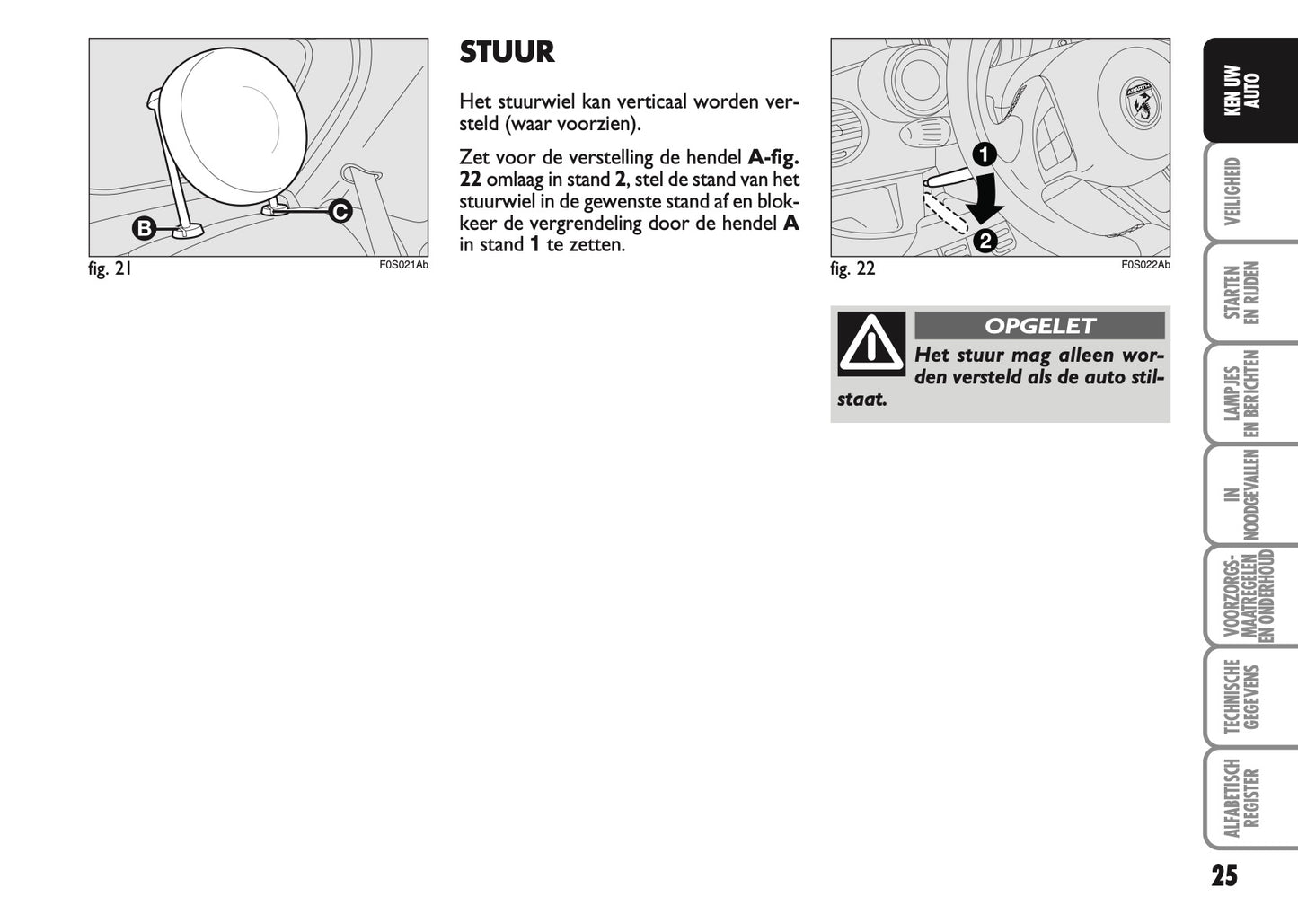 2010-2011 Abarth 500 Owner's Manual | Dutch