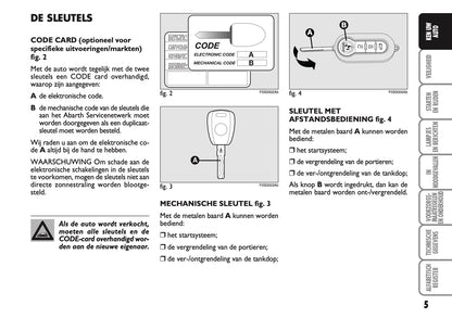 2010-2011 Abarth 500 Owner's Manual | Dutch