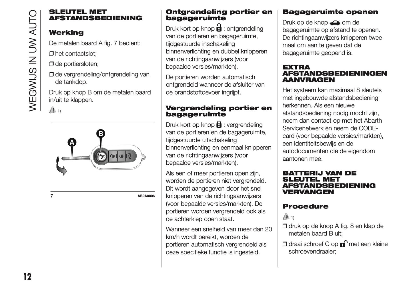 2014 Abarth 500 Owner's Manual | Dutch