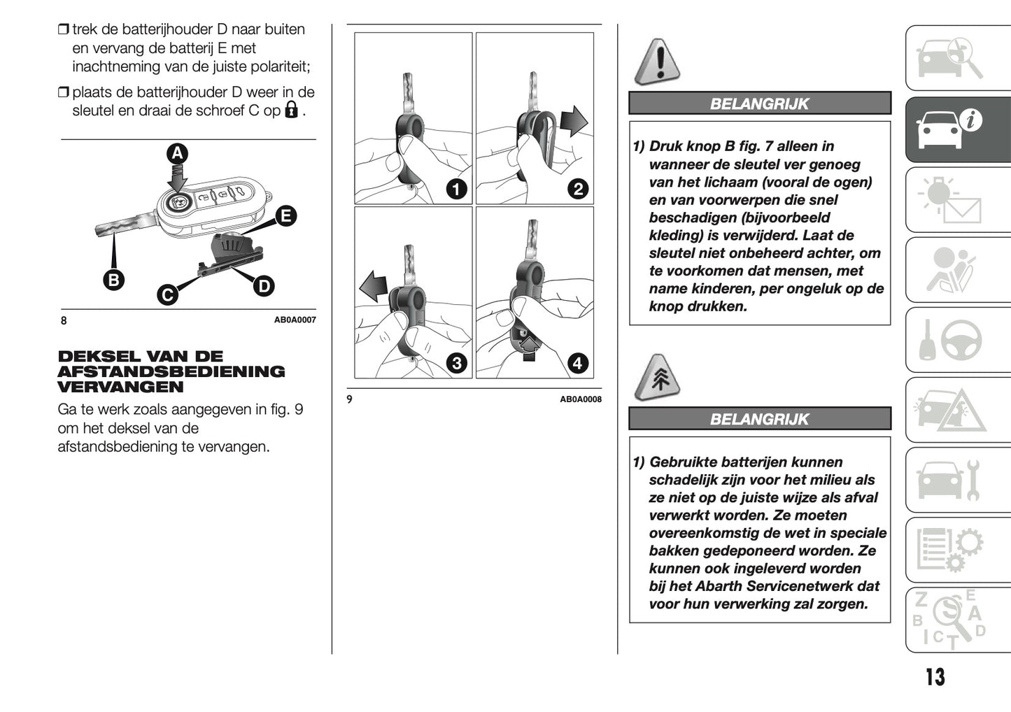 2014 Abarth 500 Owner's Manual | Dutch