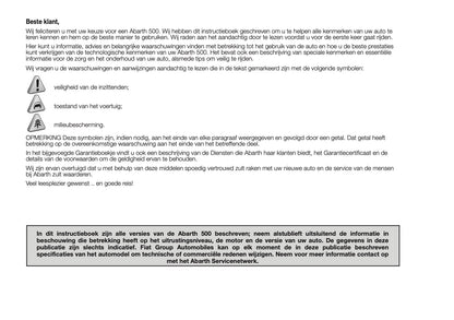 2014 Abarth 500 Owner's Manual | Dutch