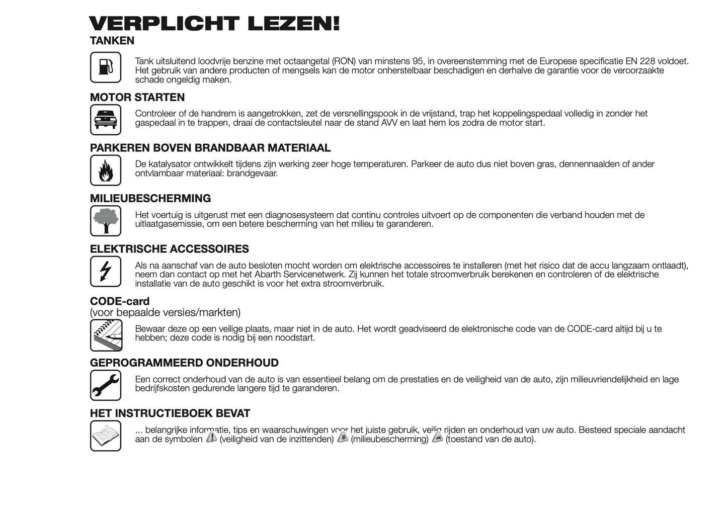 2014 Abarth 500 Owner's Manual | Dutch