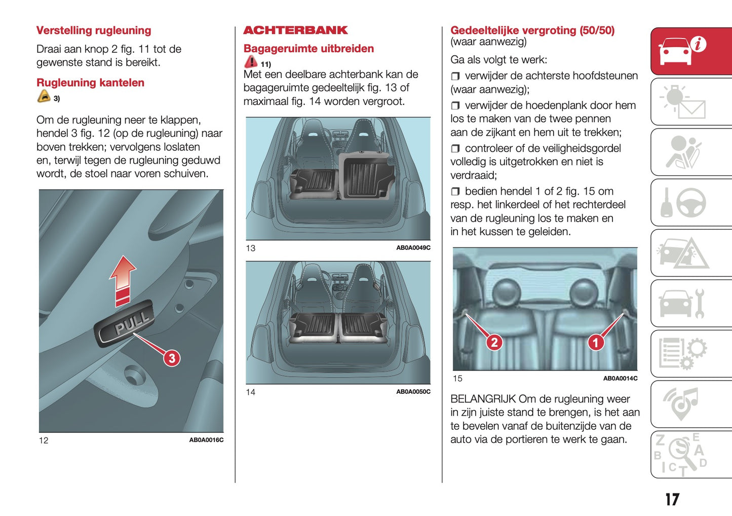 2016-2017 Abarth 500/595 Owner's Manual | Dutch