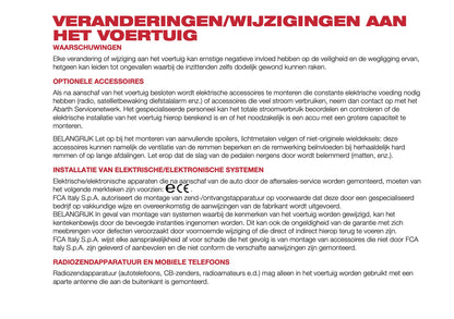 2016-2017 Abarth 500/595 Owner's Manual | Dutch