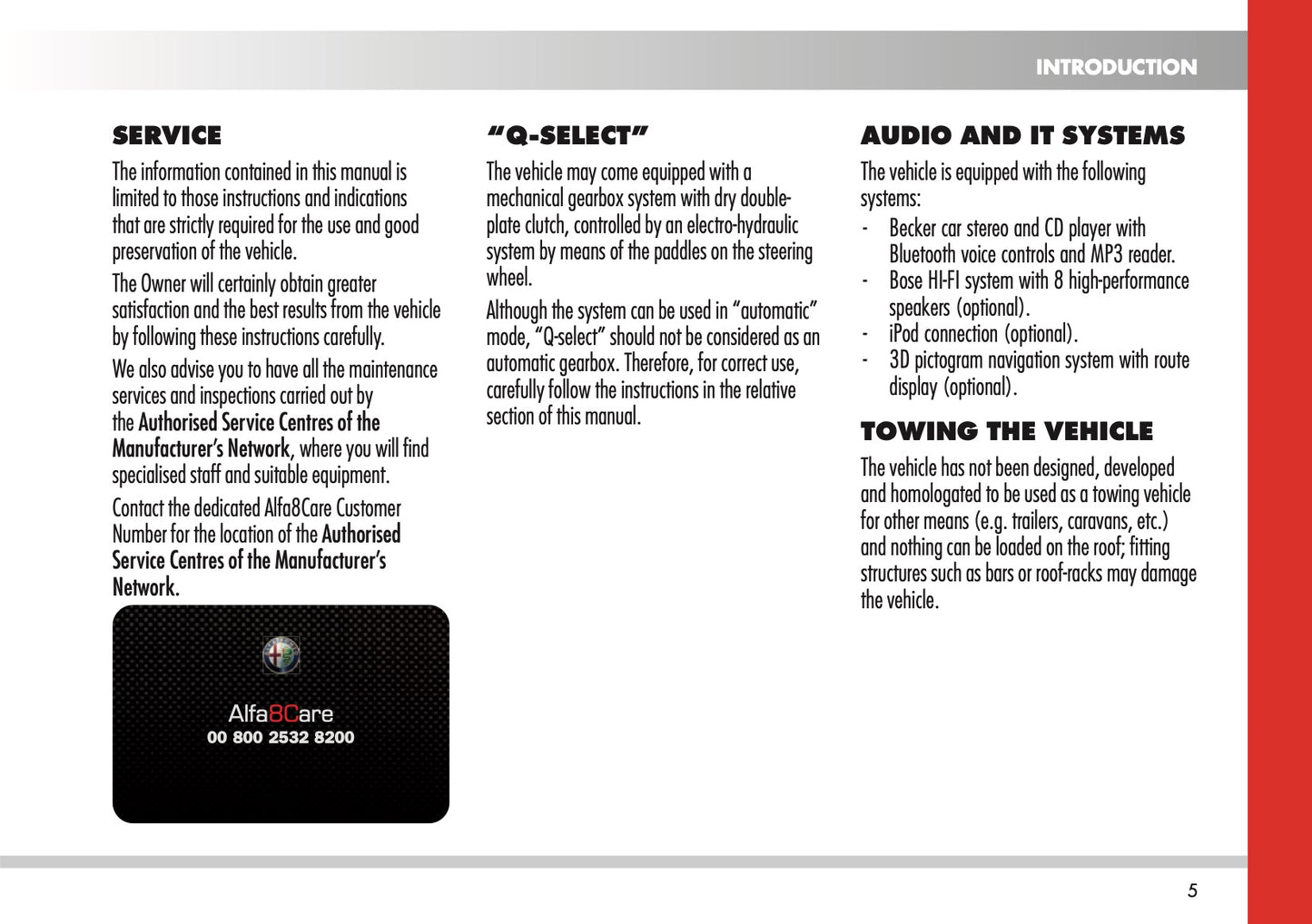 2009-2010 Alfa Romeo 8C Spider Owner's Manual | English