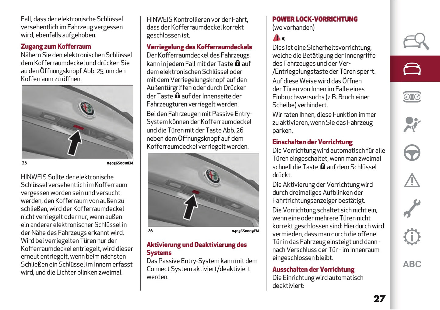 2020-2021 Alfa Romeo Giulia Owner's Manual | German