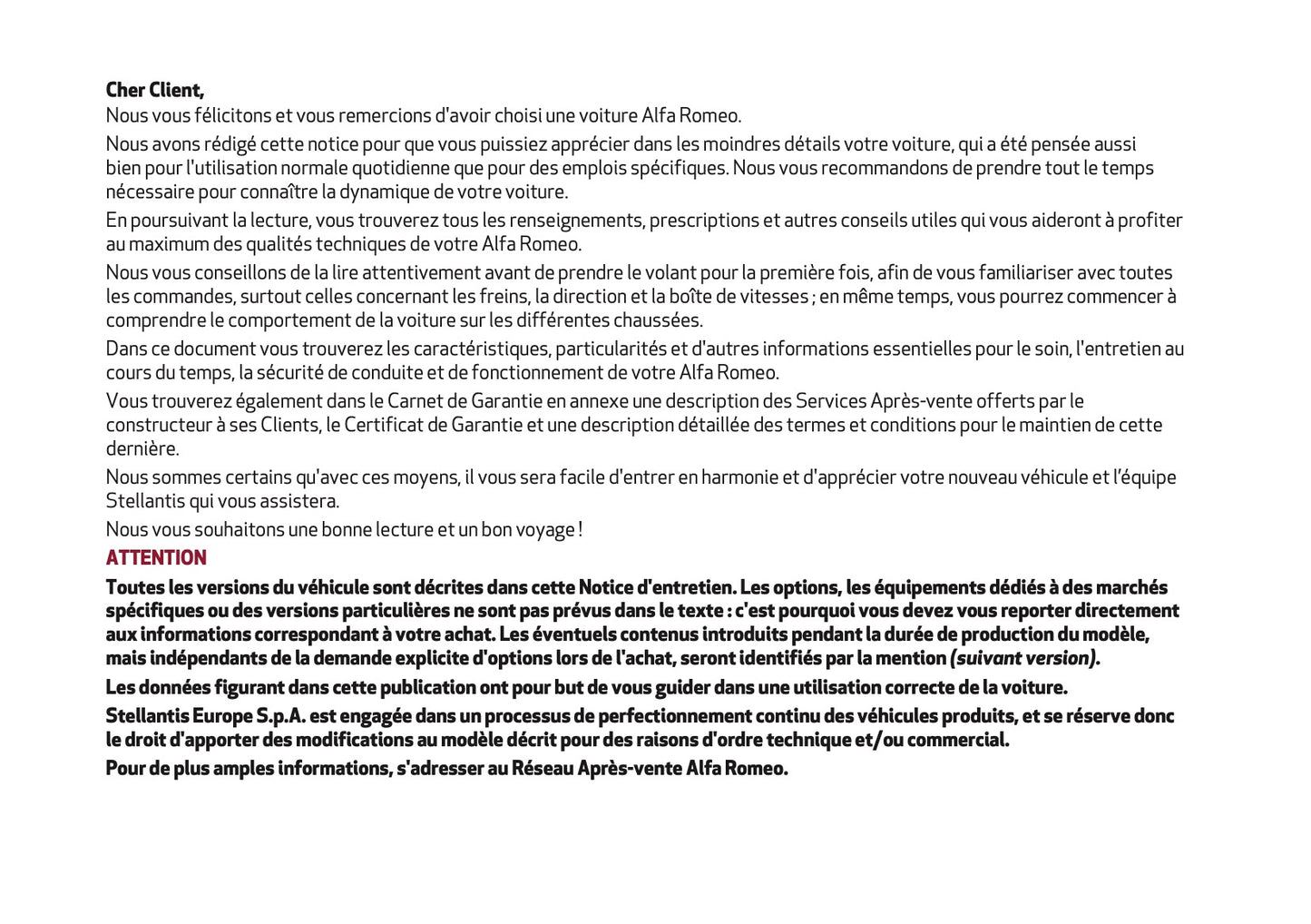 2024-2025 Alfa Romeo Giulia Owner's Manual | French