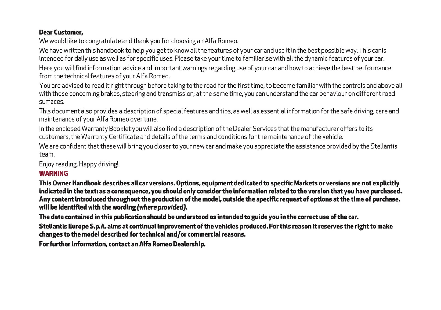 2026 Alfa Romeo Giulia Owner's Manual | English