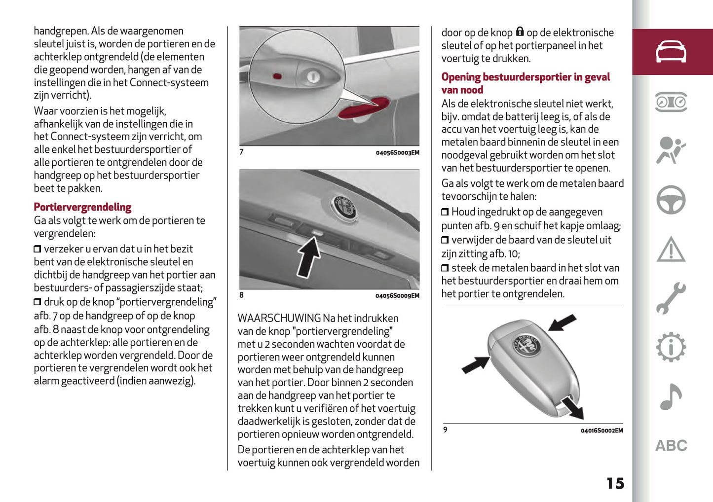 2020 Alfa Romeo Giulia Owner's Manual | Dutch