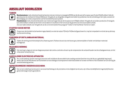 2020 Alfa Romeo Giulia Owner's Manual | Dutch