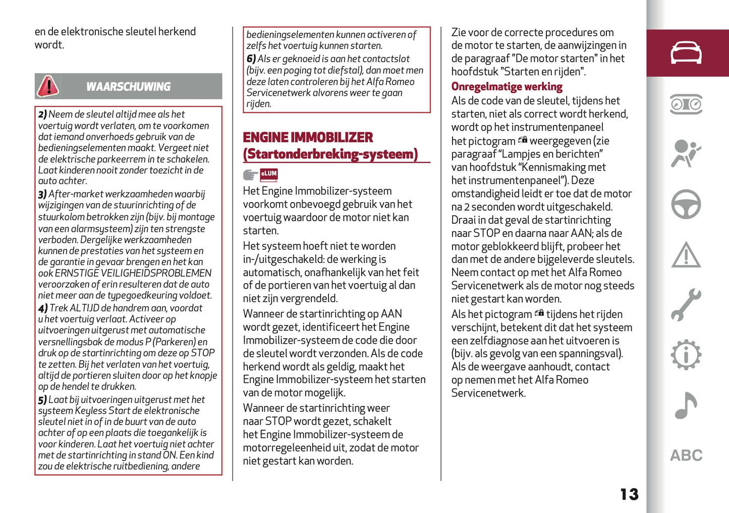 2020-2021 Alfa Romeo Giulia Owner's Manual | Dutch