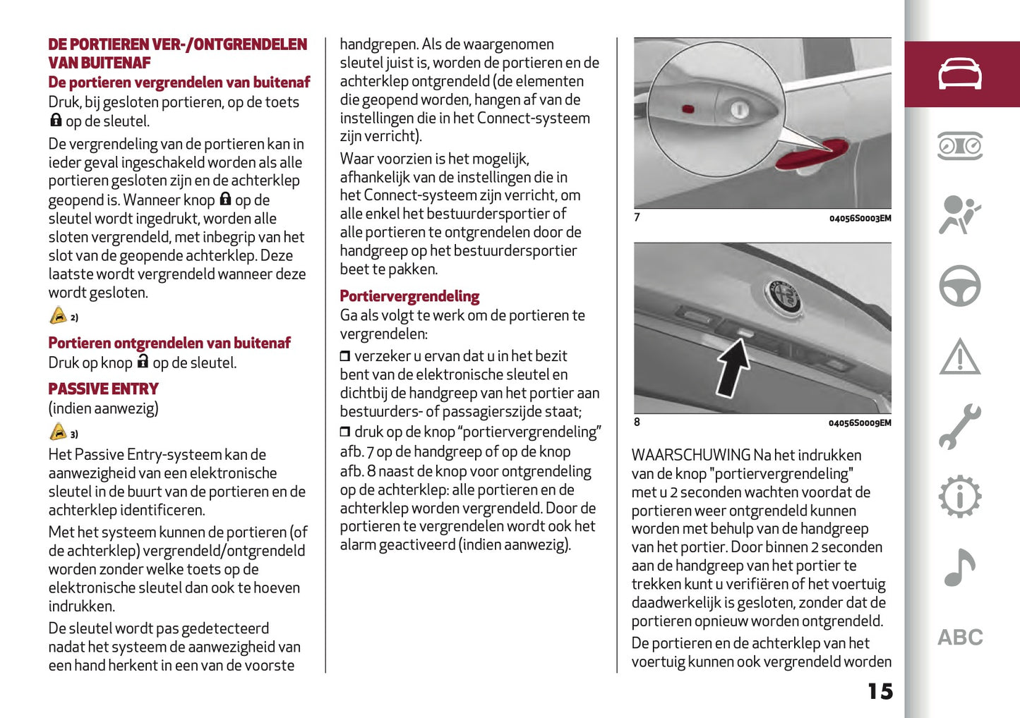 2020-2021 Alfa Romeo Giulia Owner's Manual | Dutch