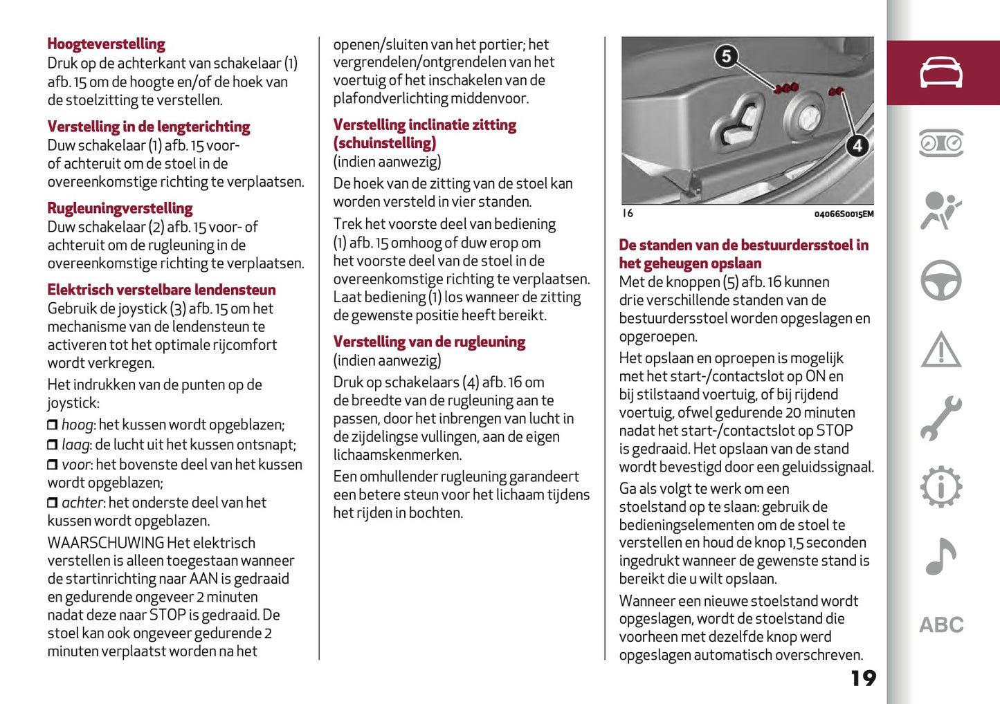 2020-2021 Alfa Romeo Giulia Owner's Manual | Dutch