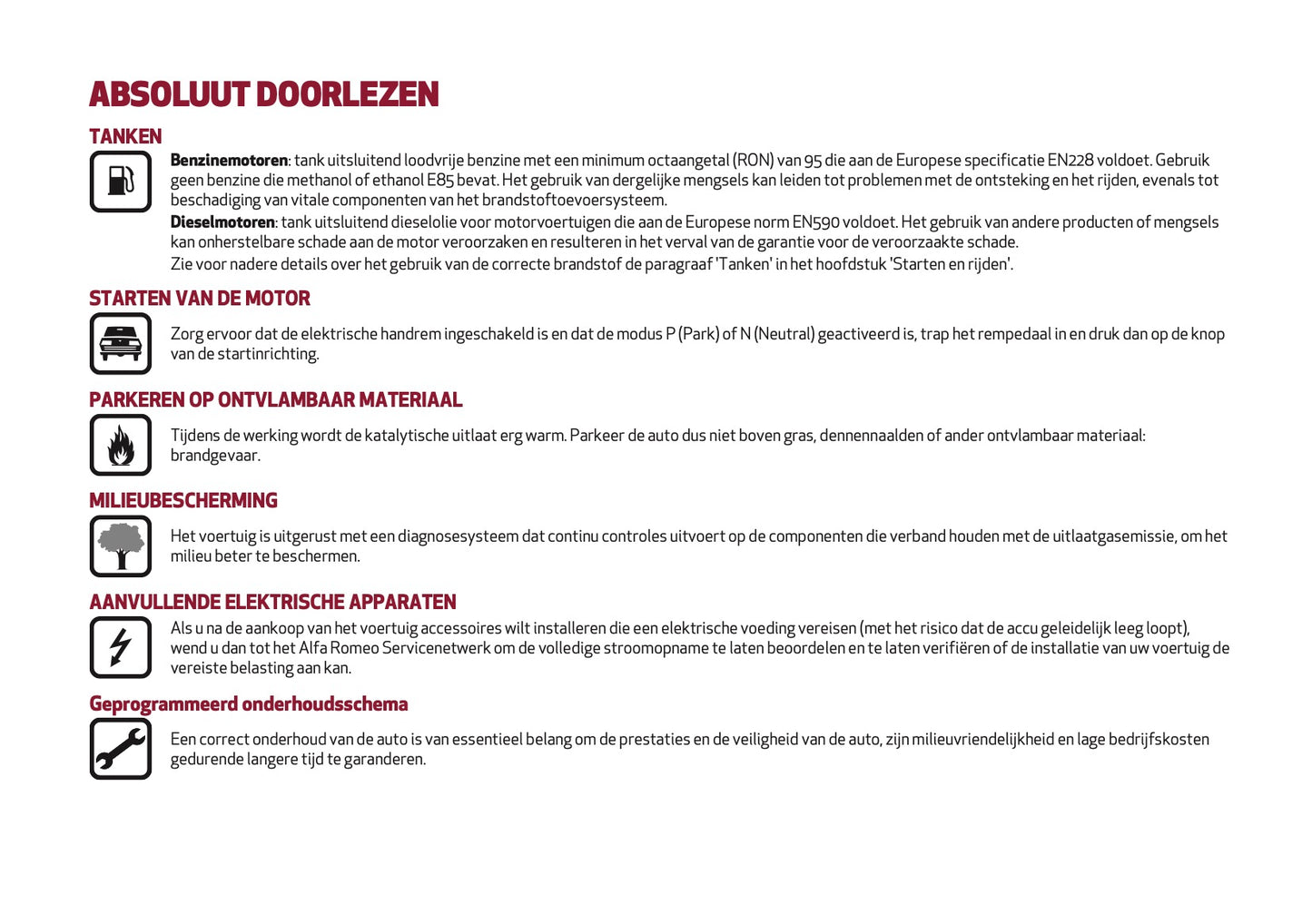 2020-2021 Alfa Romeo Giulia Owner's Manual | Dutch