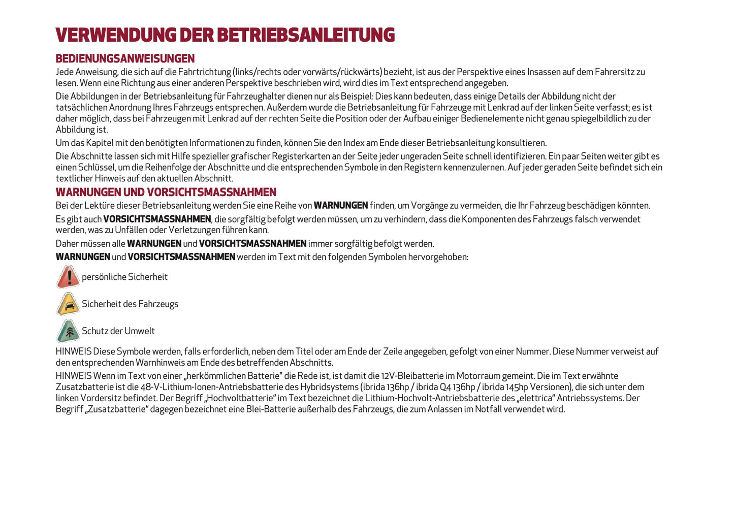 2026 Alfa Romeo Junior Owner's Manual | German