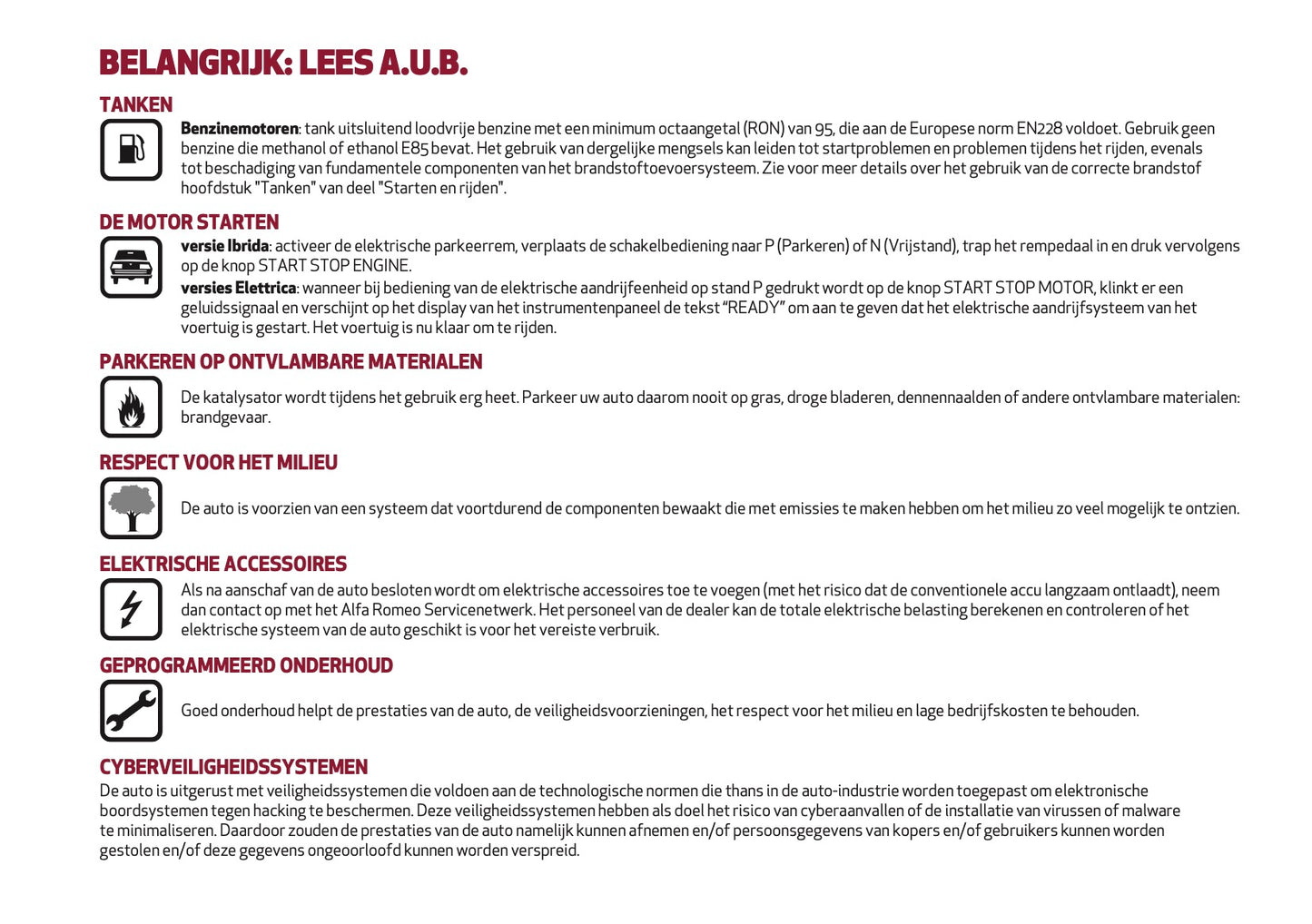 2026 Alfa Romeo Junior Gebruikershandleiding | Nederlands