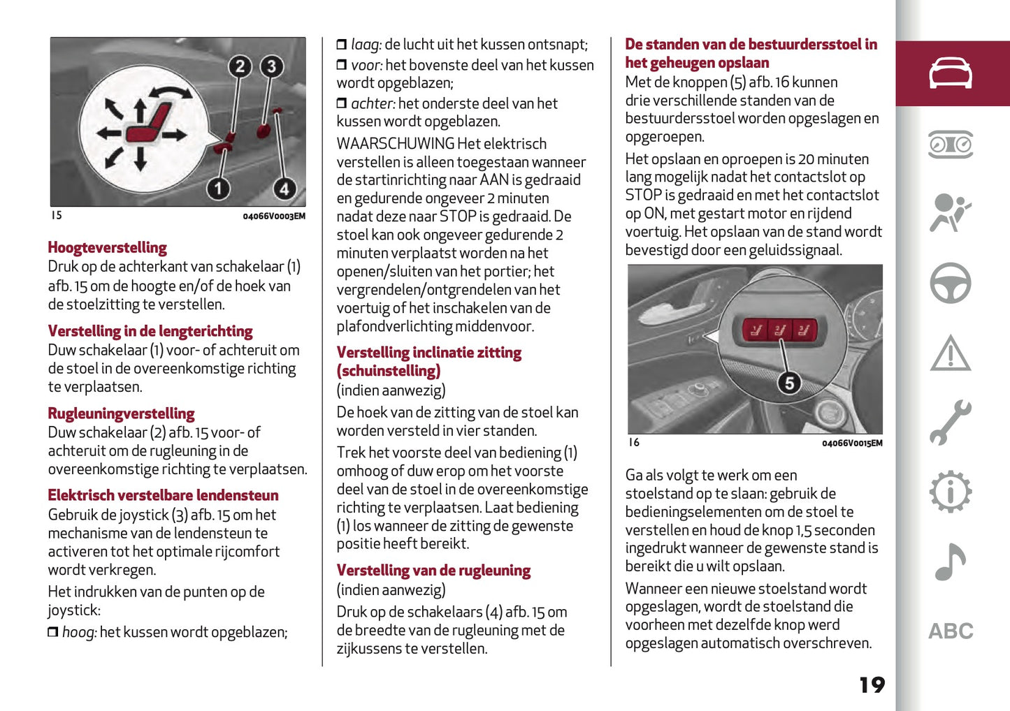 2020 Alfa Romeo Stelvio Owner's Manual | Dutch