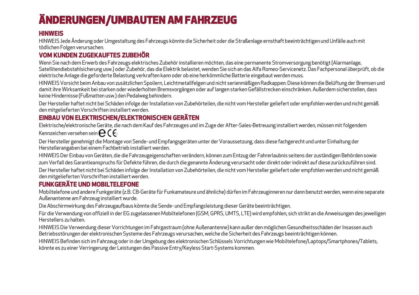 2024-2025 Alfa Romeo Tonale Owner's Manual | German