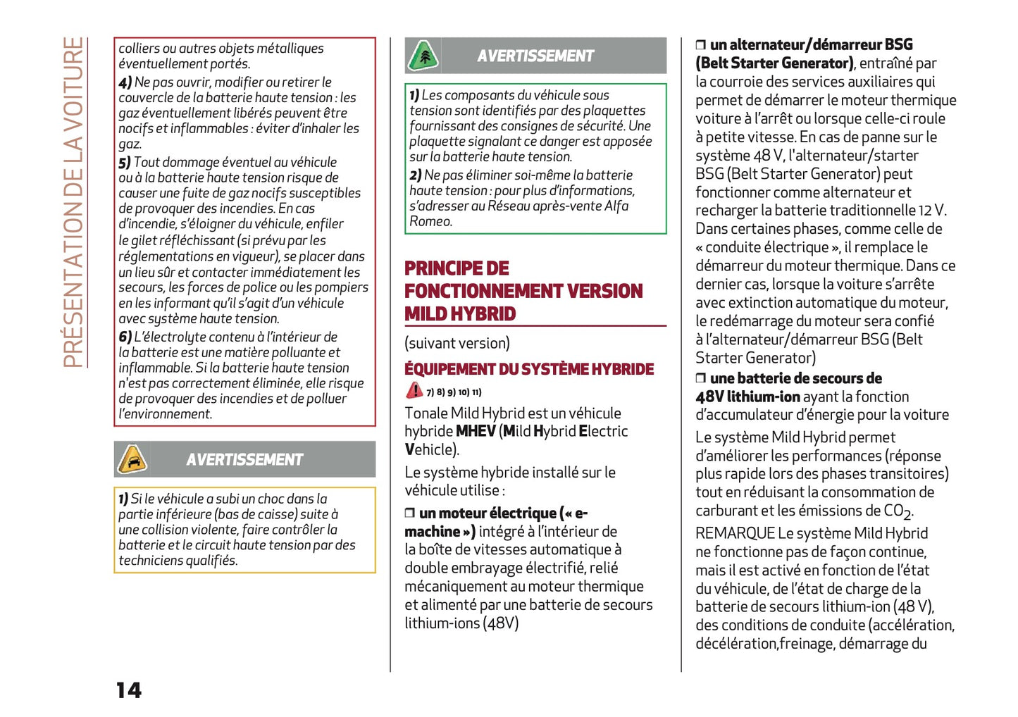 2024-2025 Alfa Romeo Tonale Owner's Manual | French