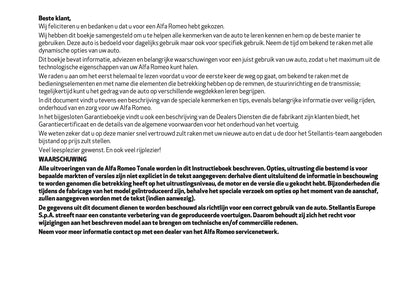 2024-2025 Alfa Romeo Tonale Owner's Manual | Dutch