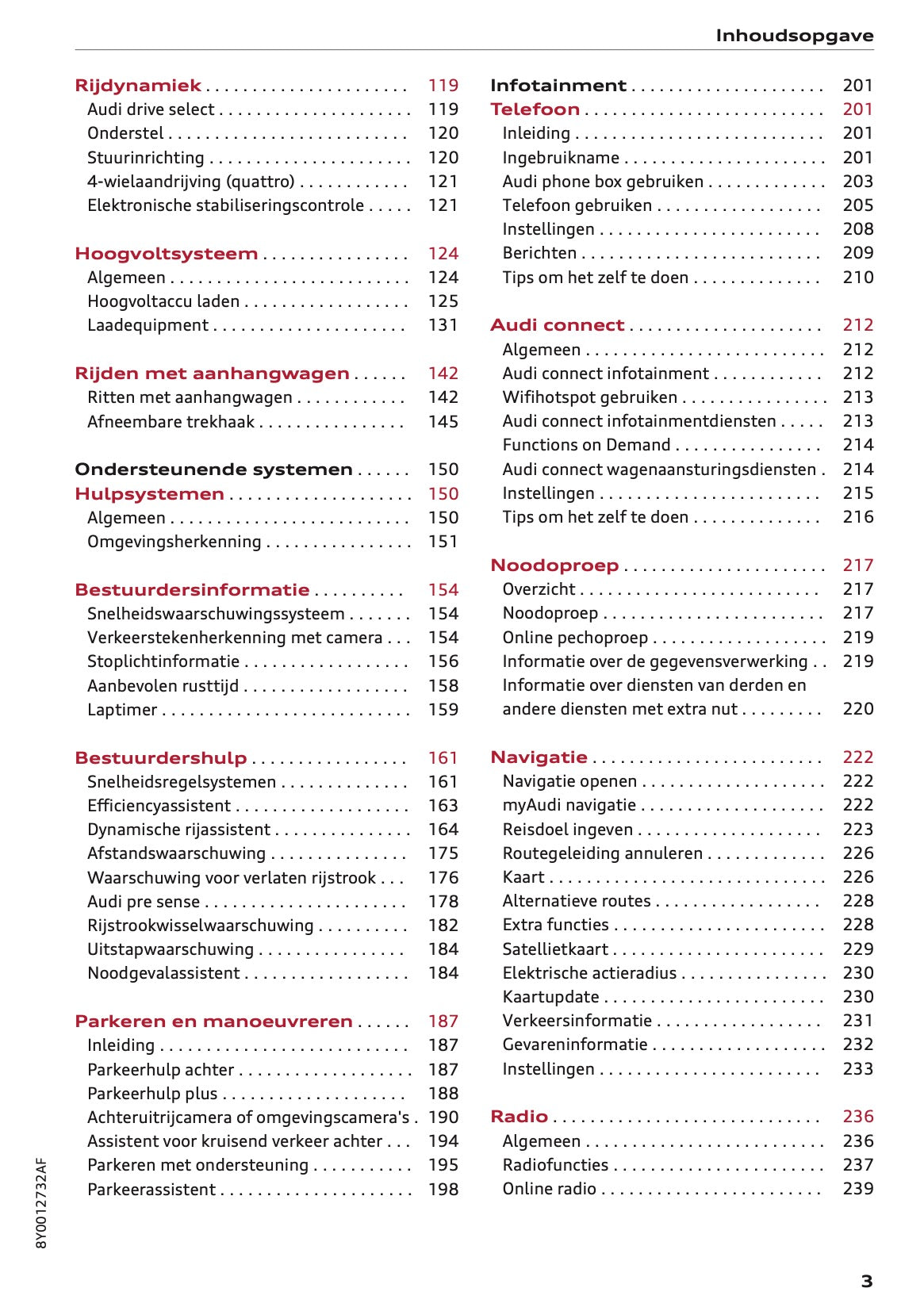 2020-2021 Audi A3 Gebruikershandleiding | Nederlands