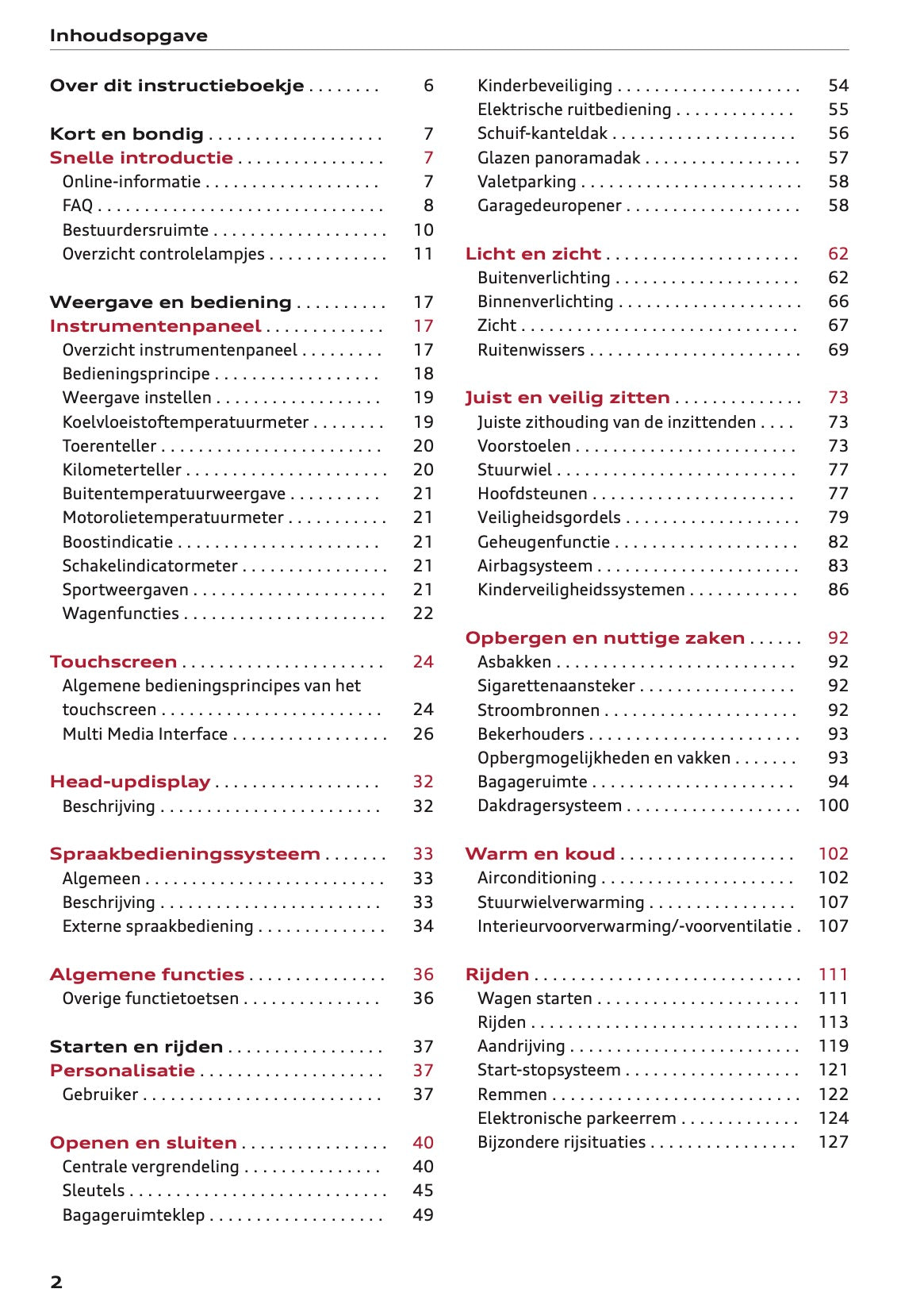 2021-2022 Audi A4 Gebruikershandleiding | Nederlands