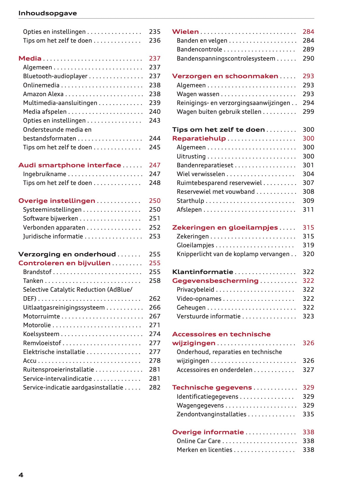2021-2022 Audi A4 Gebruikershandleiding | Nederlands